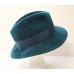 Vintage Teal Green ’s Fedora Hat Red Feather  eb-56065882